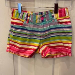 Striped multicolored girls shorts pink size 8